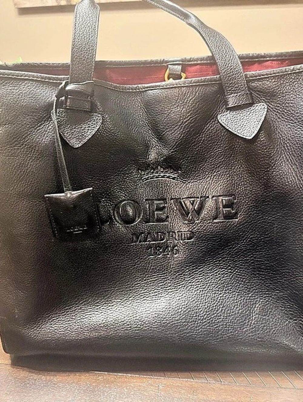 Loewe Madrid 1846 Tote in Black & Red